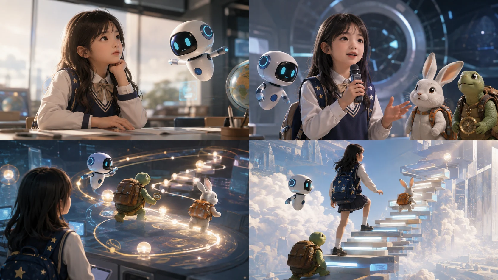 나비와 생각하고, 말하고, 복습하며 한 걸음씩 나아가는 학생